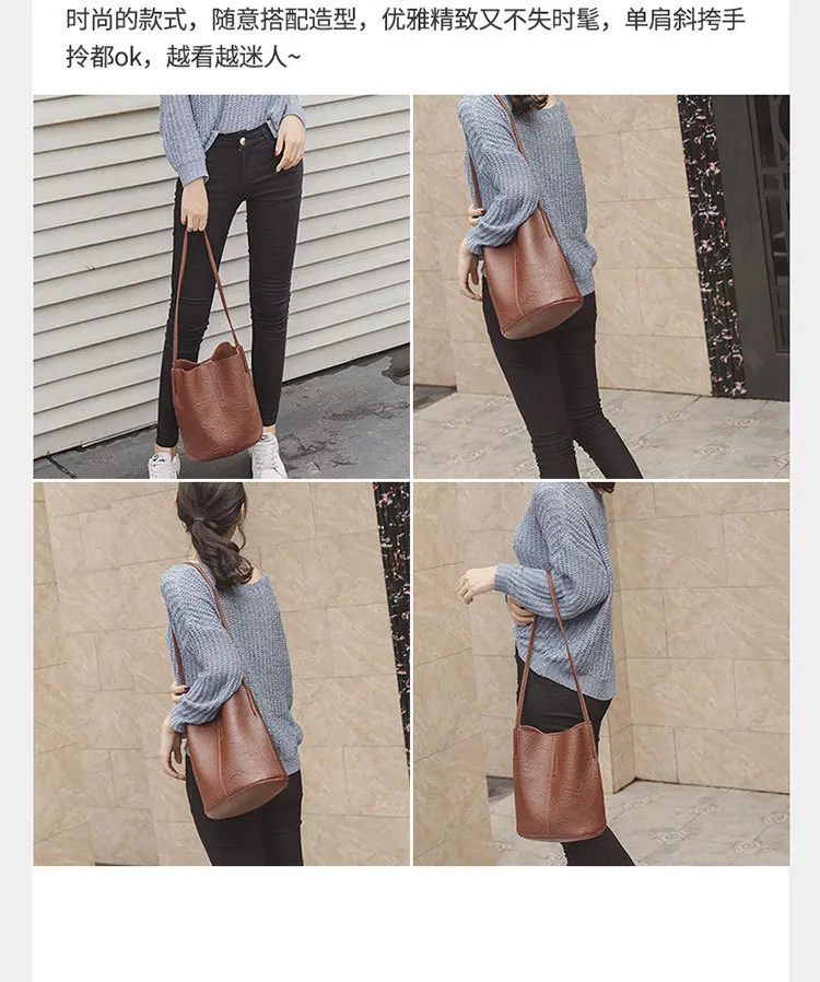 New bucket bag pleated large capacity shopping bag 2022 Korean version of single shoulder bag