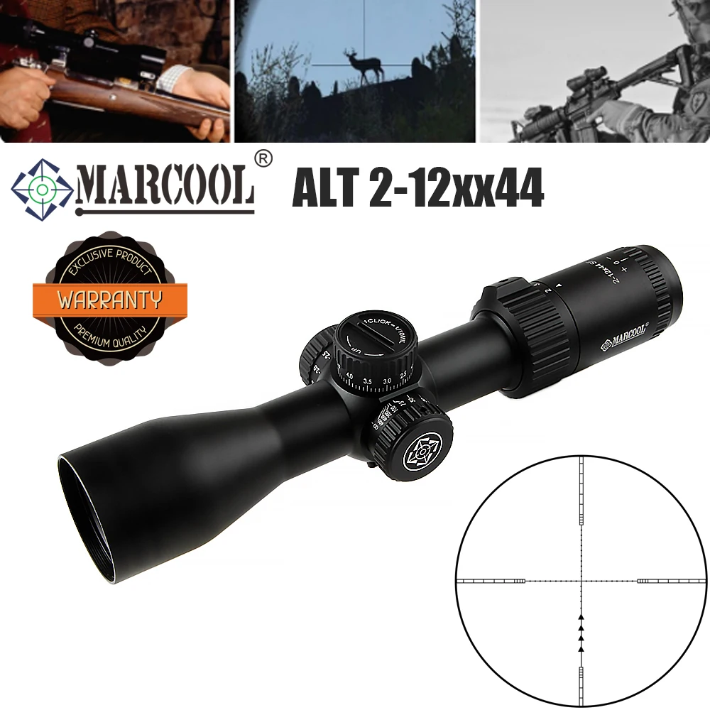 

Marcool ALT 2-12X44 оптический прицел, тактическая сетка мил-ДОТ, оптический прицел для охотничьей винтовки AR15 .223