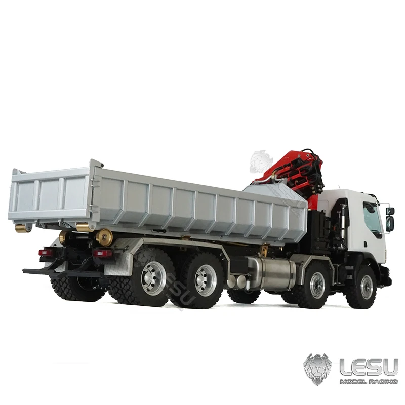 Lesu RC รถบรรทุก 1/14 วิทยุสําเร็จรูป Tipper สําหรับรีโมทคอนโทรลไฮดรอลิก Roll On/Off Dumper Crane สําหรับของเล่นผู้ใหญ่ Th20606