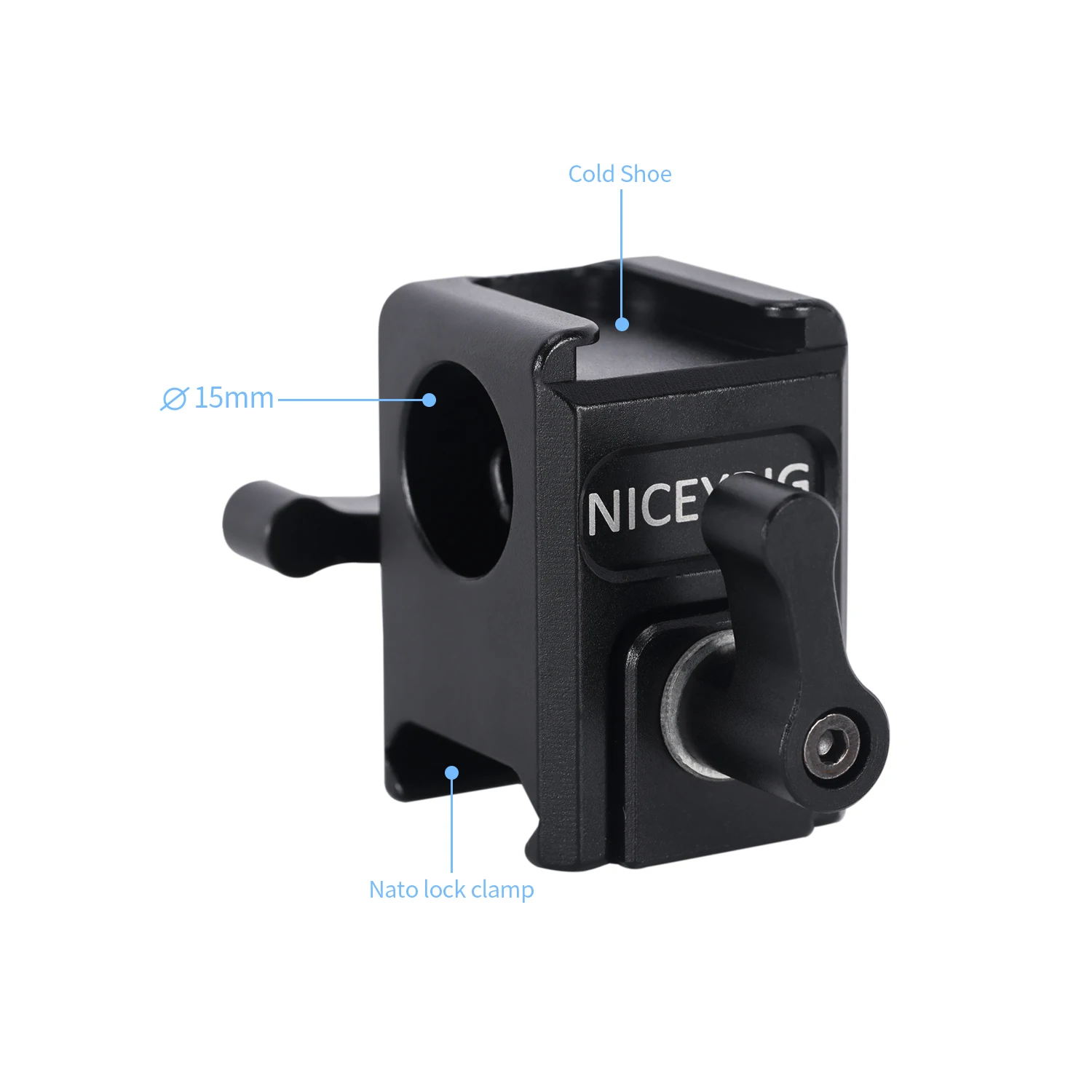 Niceyrig 15mm Single Rail Block with Nato Rail Clamp & Cold Shoe Mount