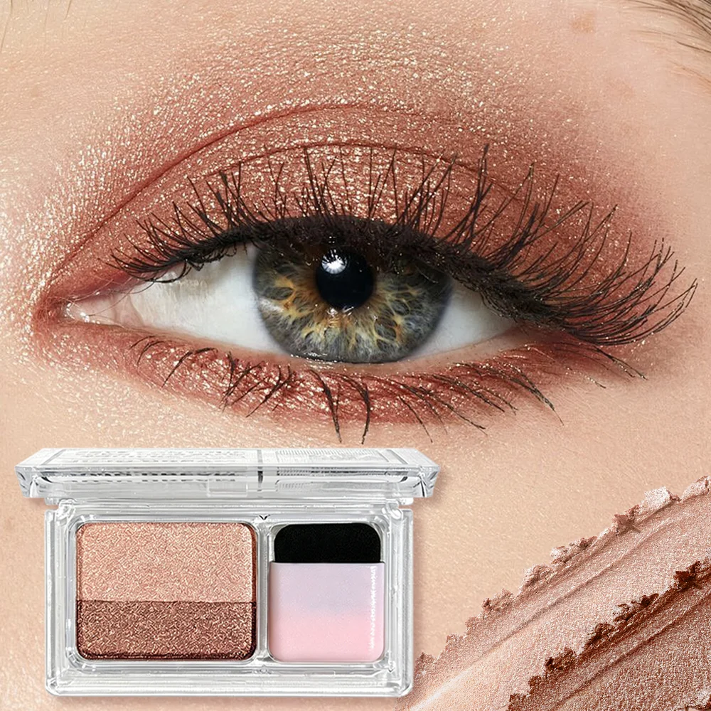 JUJU DREAM Lidschatten-Palette Duo Shimmer Glitter Langlebiges, pigmentiertes Make-up für unterwegs