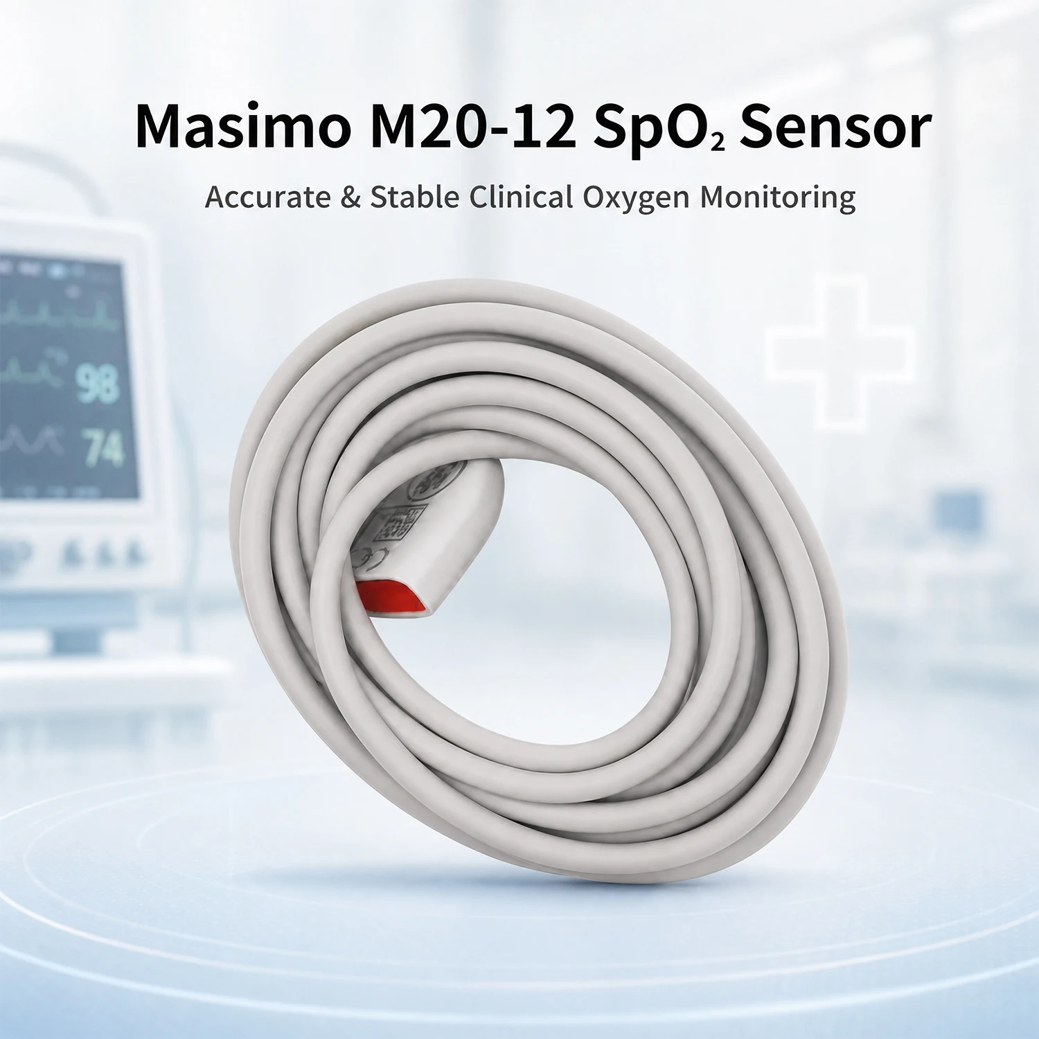 For M20-12 Rainbow SET Patient Cable for Adult Infant Neonatal Monitoring Secure 20-Pin Connector CE Certified Nylon