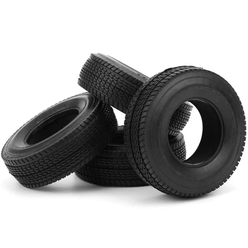 A19Q-4Pcs repuestos de neumáticos de goma dura de 25Mm 1/14 Tamiya RC Semi Tractor camión volquete MAN King Hauler ACTROS SCANIA piezas de mejora