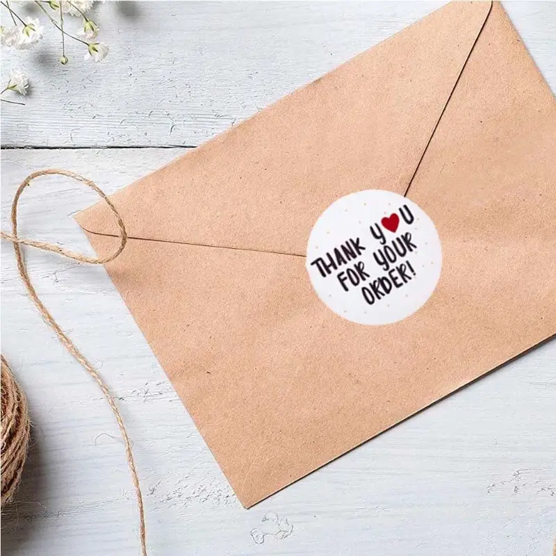 Cái/Cuộn Tròn Cảm Ơn Bạn Đã Đặt Hàng Trái Tim Miếng Dán Handmade Cói Nhãn Trang Sức Giọt