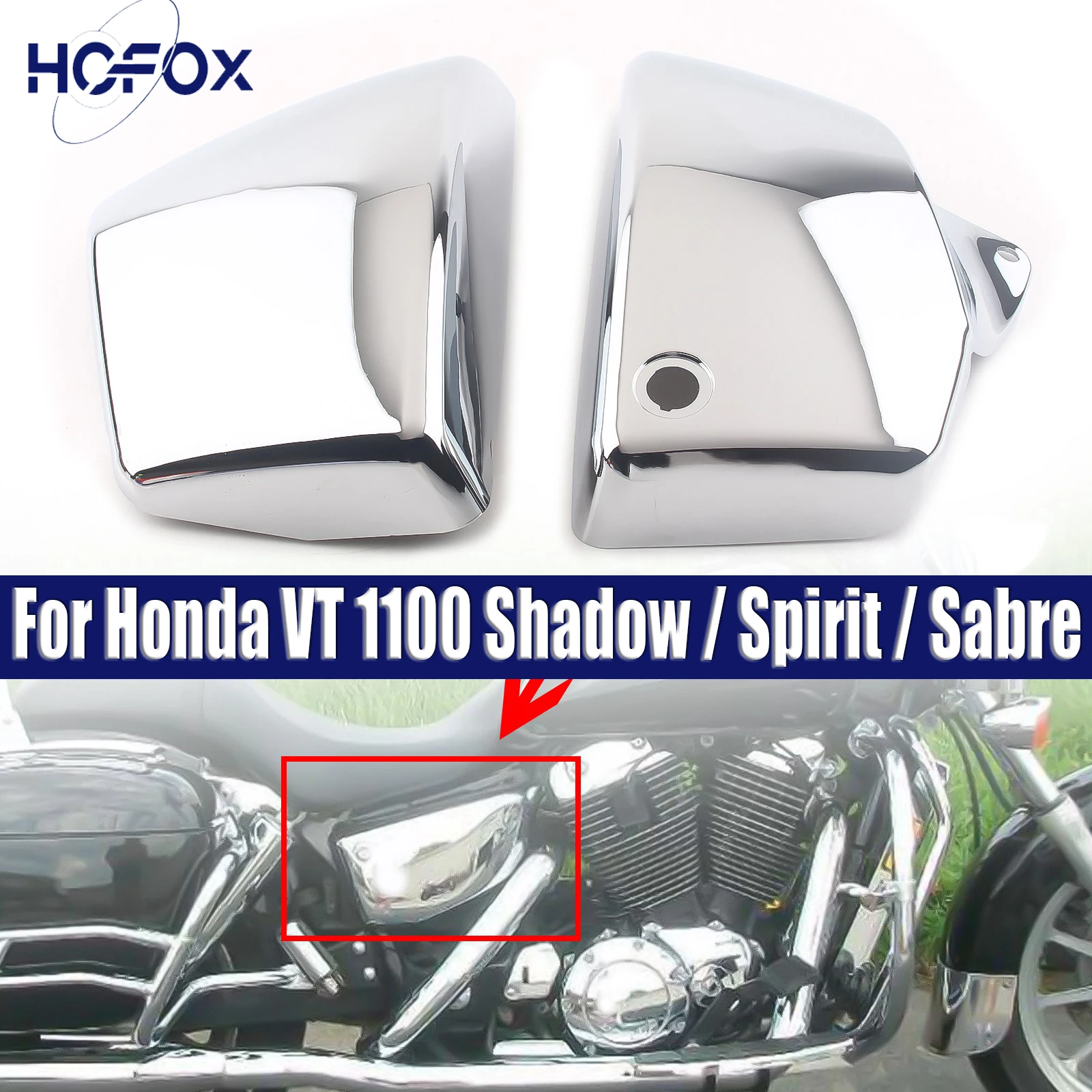 

Battery Side Cover For Honda VT 1100 Shadow / Spirit / Sabre 1999-2008 Motorcycle Black Chrome Battery Side Fairing Cover
