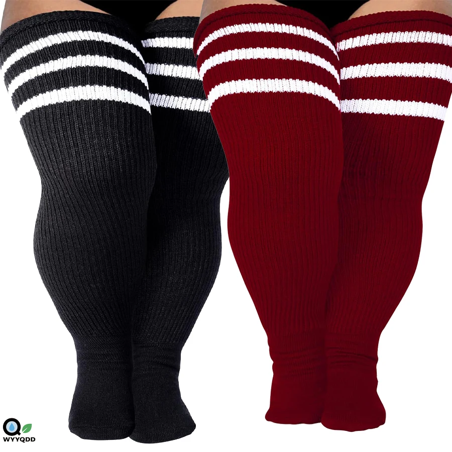 Plus Size Frauen Oberschenkel hohe Winters ocken für dicke Oberschenkel-extra lang & über dem Knie Strümpfe-Bein wärmer Stiefels ocke mit Oberschenkel gürtel