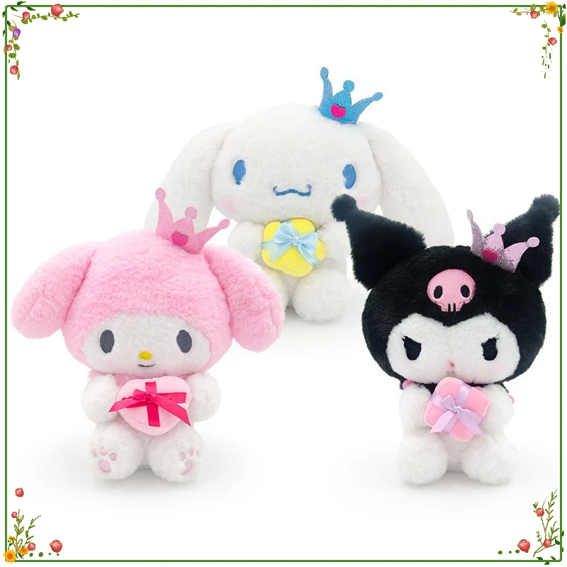 

Sanrio, Hello Kitty мультфильм плюшевая игрушка 22 см Корона Kawali Kuromi My Melody Cinnamoroll Deco мягкая кукла девочка Дети Рождественский подарок