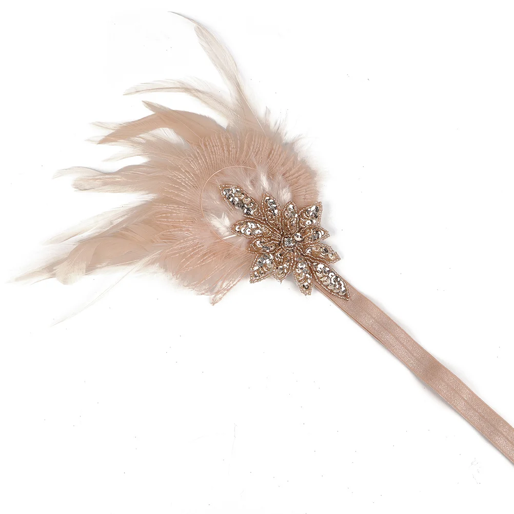 Elegant Flapper Headpiece for Women 1920S Inspired Faux Plume Headband Vintage Party Accessory Wedding Prom Banquet Dancing