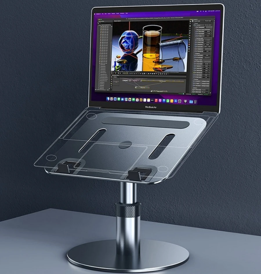 Oatsbasf Metal Laptop Stand Holder 360° Rotation Height Adjustable Portable Laptop Table Stand Desk Reading Holder for 12-17