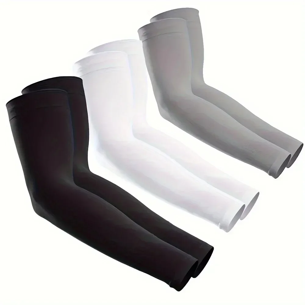 3 Pairs Breathable UV Protection Arm Sleeves Sun Arm Covers Used For Outdoor Sports, Cycling, Running, Mountaineering