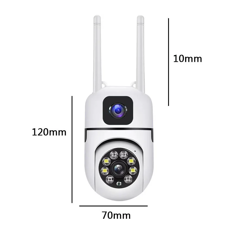 Imagem -02 - Saikiot-câmera de Rede Mini Ptz Lente Dupla Auto Rastreamento Visão Noturna Colorida Wifi Ptz V380 Pro 4mp 8mp 2k 4k