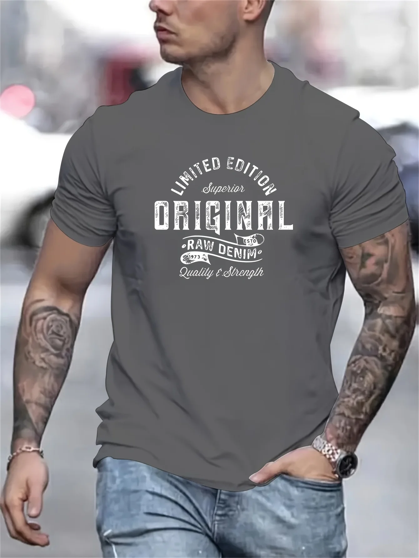 Men's Summer 100% Pure Cotton Fashionable Casual Sports Loose Edition Pattern Printed Round Neck Short Sleeved T-Shirt Top image 4