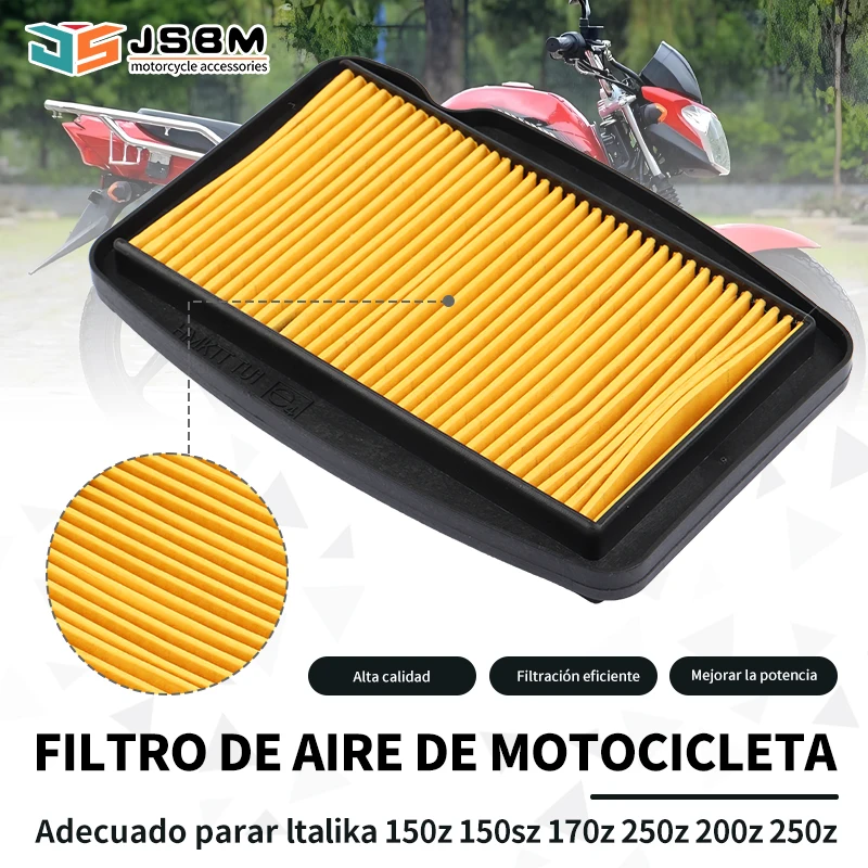 Accesorios para motocicleta JSBM: filtro de aire de admisión de motor para Italika 150Z, 150SZ, 170Z, 200Z, 250Z (2014, 2015, 2016, 2017, 2018, 2019, 2020, 2021, 2022, 2023 y 2024)