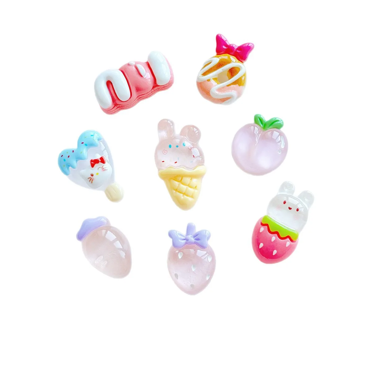 5 個 miniso 透明脂肪アクセサリー DIY クリーム接着剤ヘアピン手作り材料携帯電話ケースフラットバックホールシューズクリエイティブ