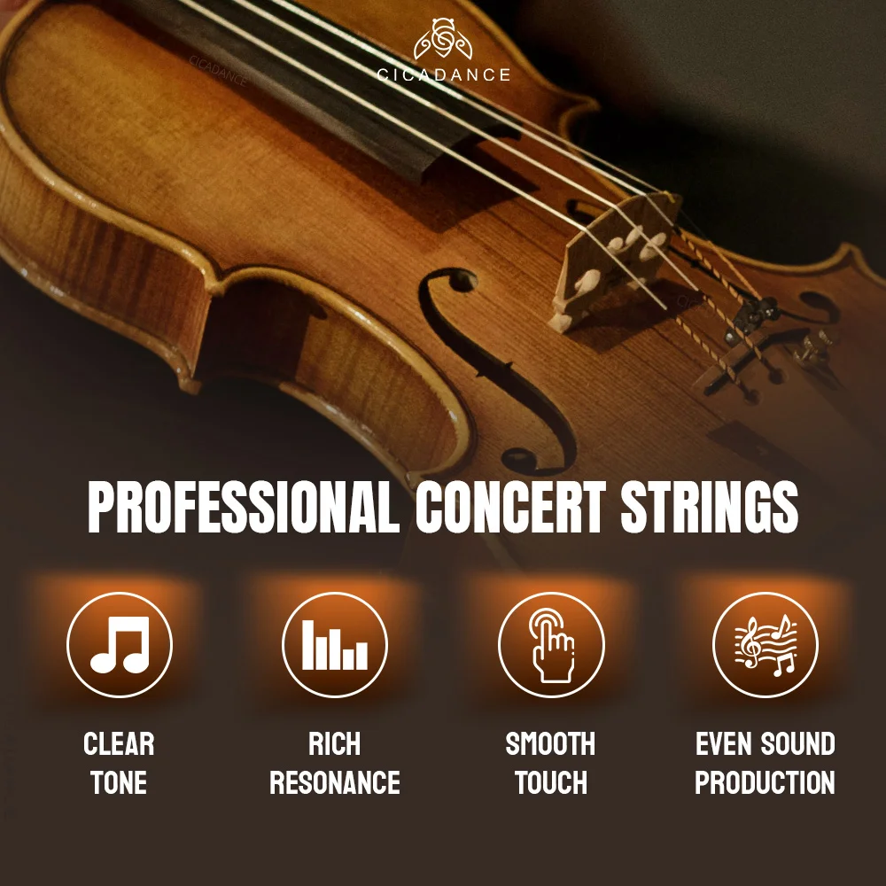 Alice A747 Professional Violin Strings Concert String  Nickel-plated High-carbon Steel Nylon Core Silver Wound Gift for Musician