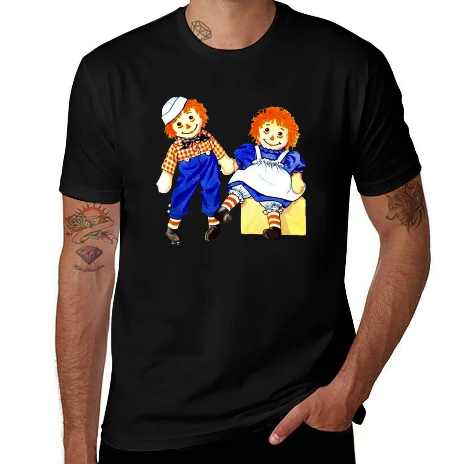 

Raggedy ann and andy T-Shirt Christmas Casual Short Sleeve Top