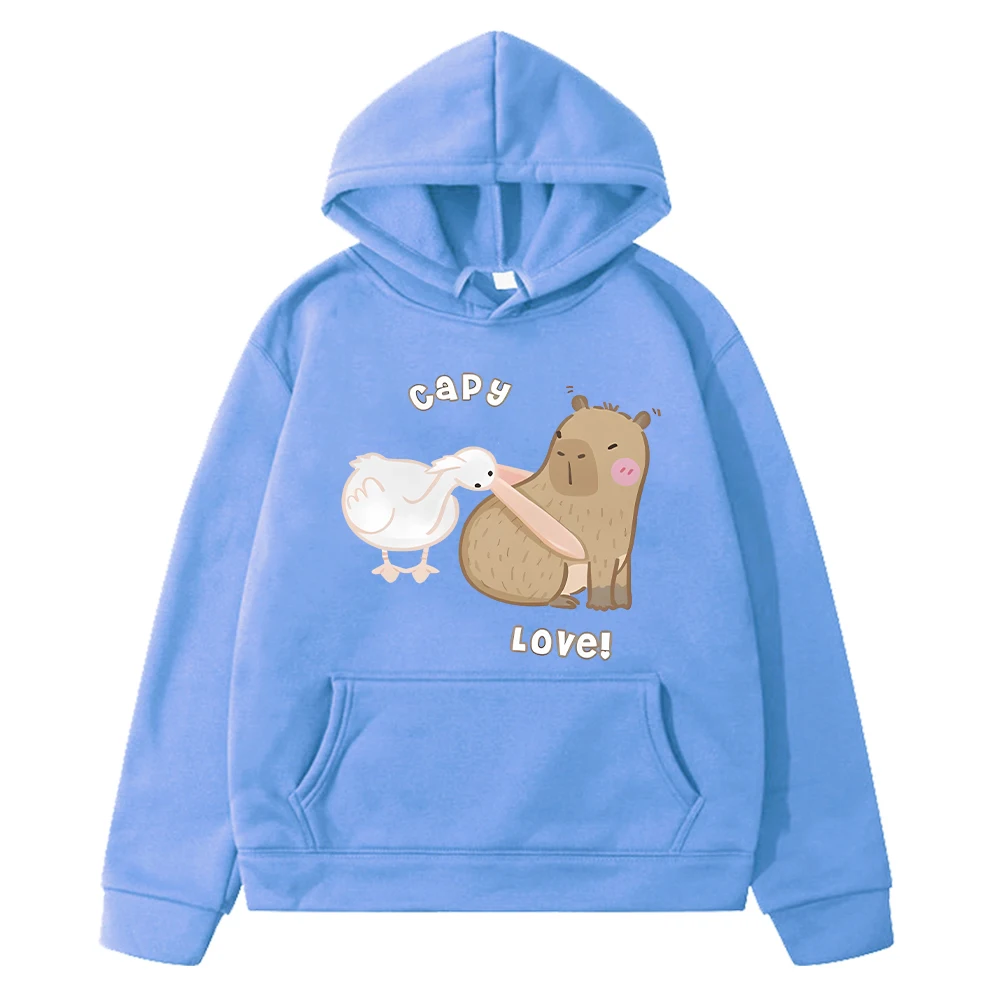 

Capybara Duck print hoodies Fleece Sweatshirt Autumn boys Pullover Capybara anime hoodie jacket y2k sudadera kids clothes girls