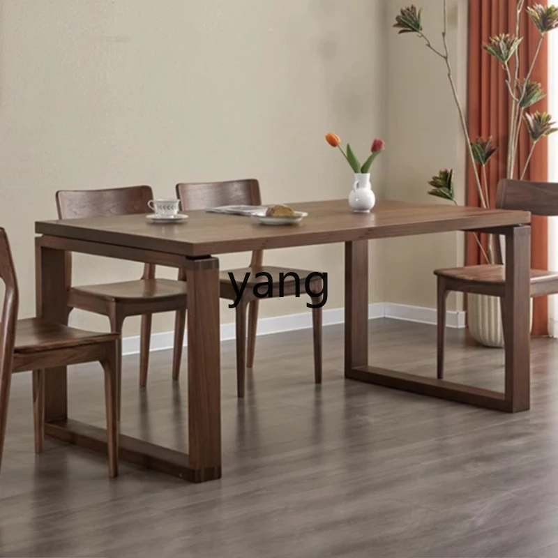 LH  black walnut desk solid wood home writing table modern simple learning table