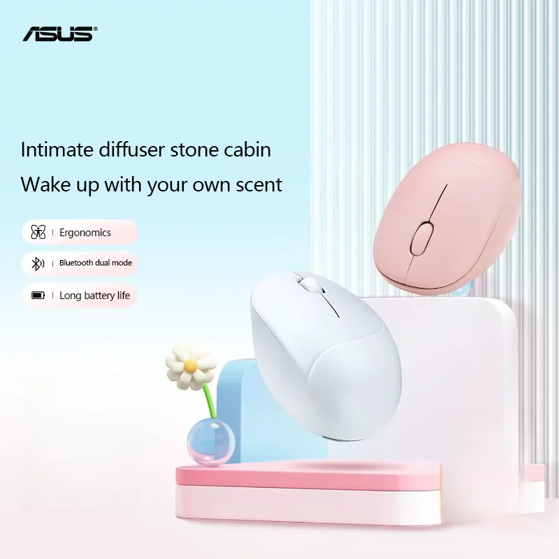 

Беспроводная ароматерапевтическая мышь Asus с Bluetooth, подсветкой и звуком, портативная, для ноутбука, офиса, учебы, двухрежимная