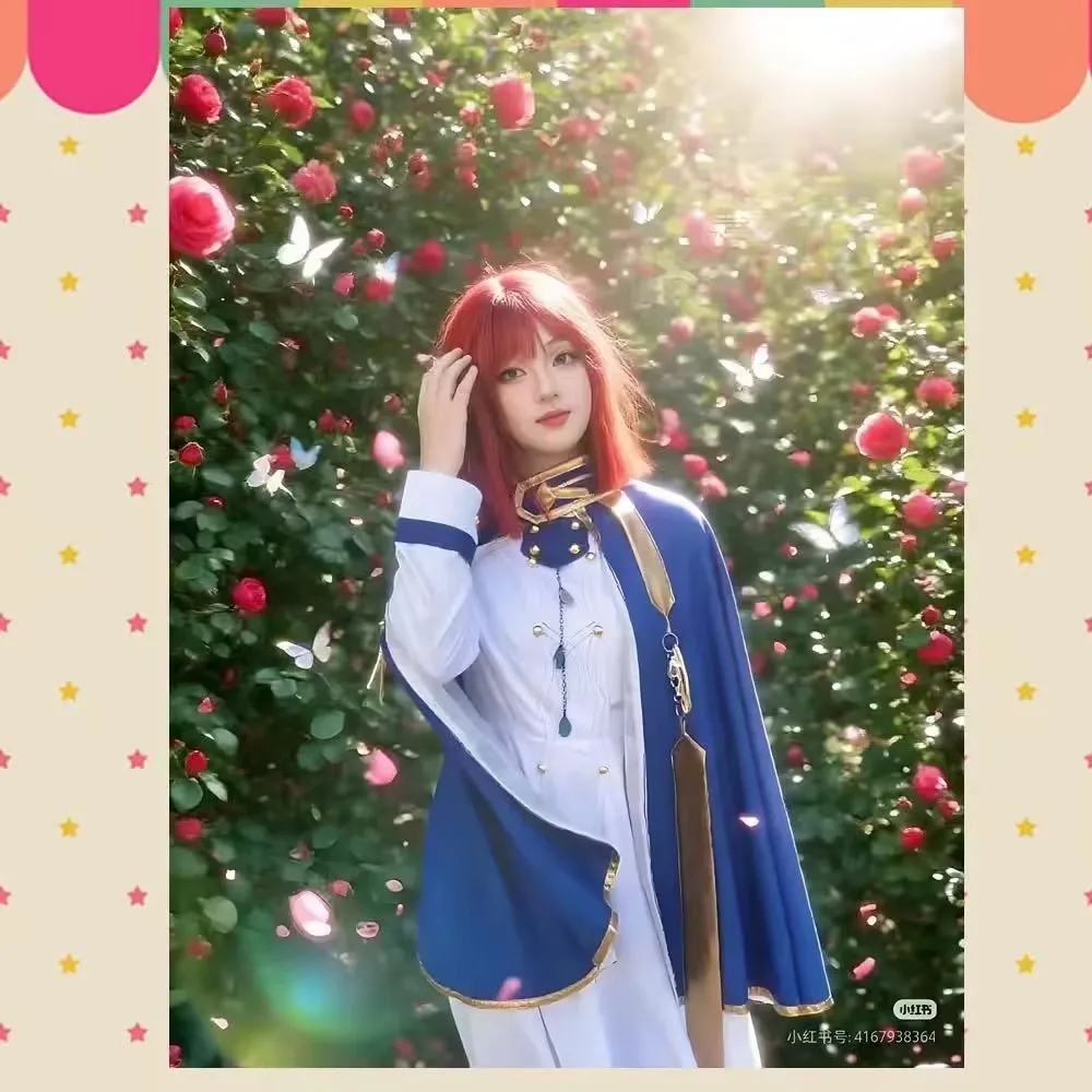 أزياء شيرايوكي التأثيرية أنيمي سنو وايت مع الشعر الأحمر لعب الأدوار بدلة الهالوين كرنفال حفلة الزي فستان نسائي فرنسي