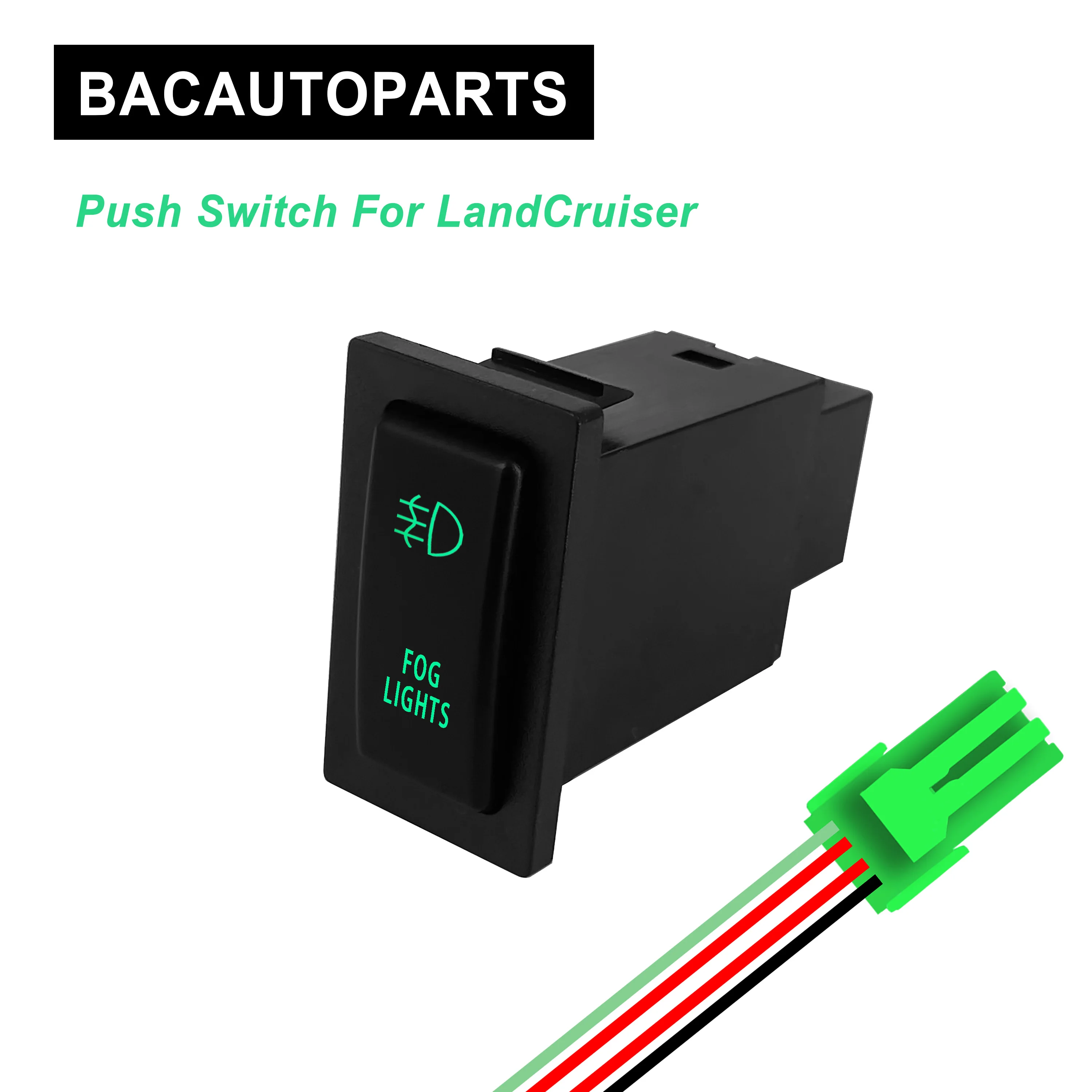 

DC 12V Dual Green Led Fog Lights Push Button Switch for Car TOYOTA Prado 90 95 LandCruiser Buttons Accessories Replacement Parts