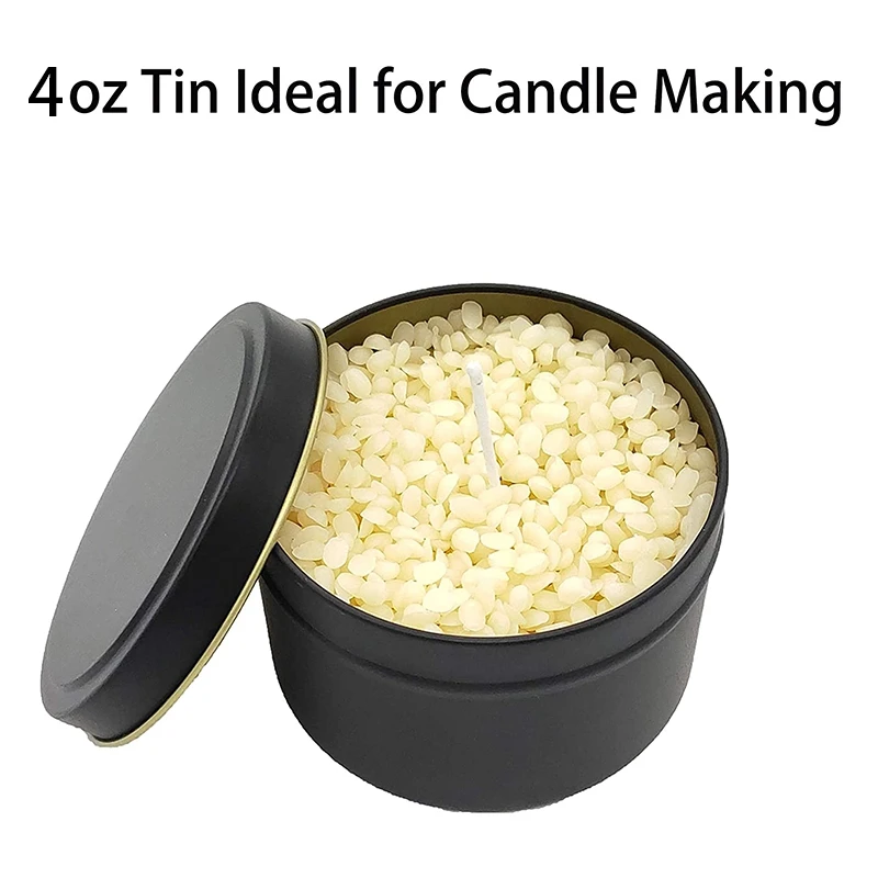 Candle Tins, 24 Piece, 4 Oz Metal Candle Containers for Making Candles, Arts & Crafts, Dry Storage,Black