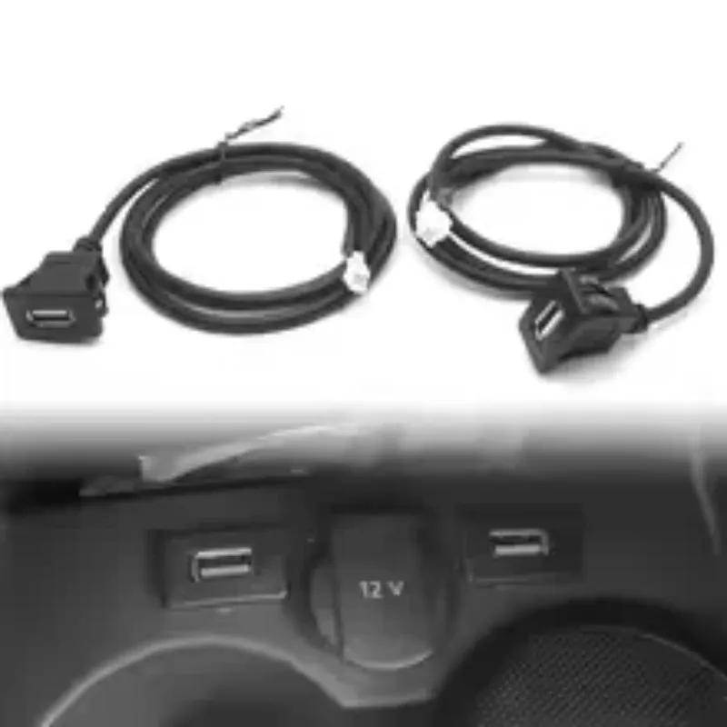 Female Dash Board Mount Panel Extension Shielded Cable Adapter 4 6 Pin to 2 USB For Car Radio Android Head Unit Multimedia