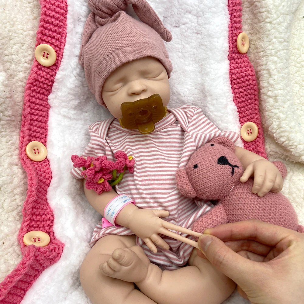 44cm全身シリコン製リボーンドール 女の子 記憶喪失児のようなリアルな手描きのディテールが施されたコレクターズアイテム リボーンアーティスト向け