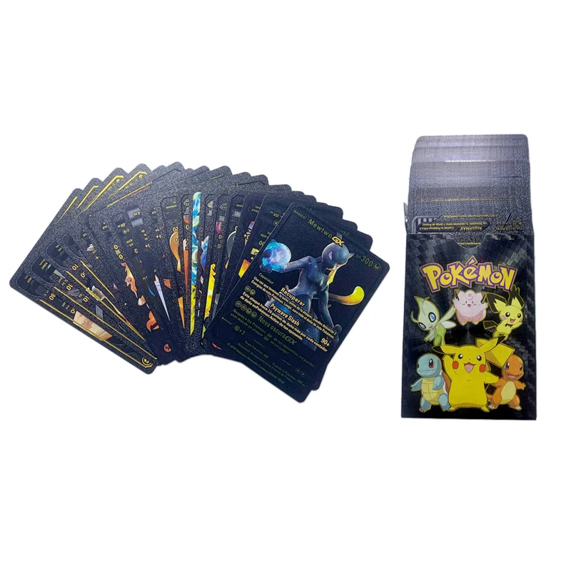 165Pcs Pokemon Gold Foil Card VSTAR VMAX EX GX Cards English French German Spanish Charizard Pikachu Arceus Color Pokémon Cards