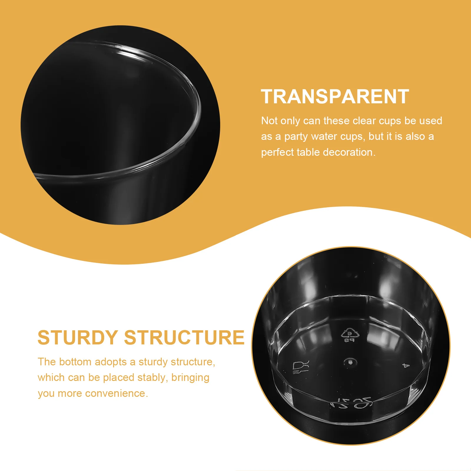 

50Pcs Plastic Clear Cups Reusable Hard Party Beverage Cups Multi-Use Water Glasses for Events Reusable Wine Glasses