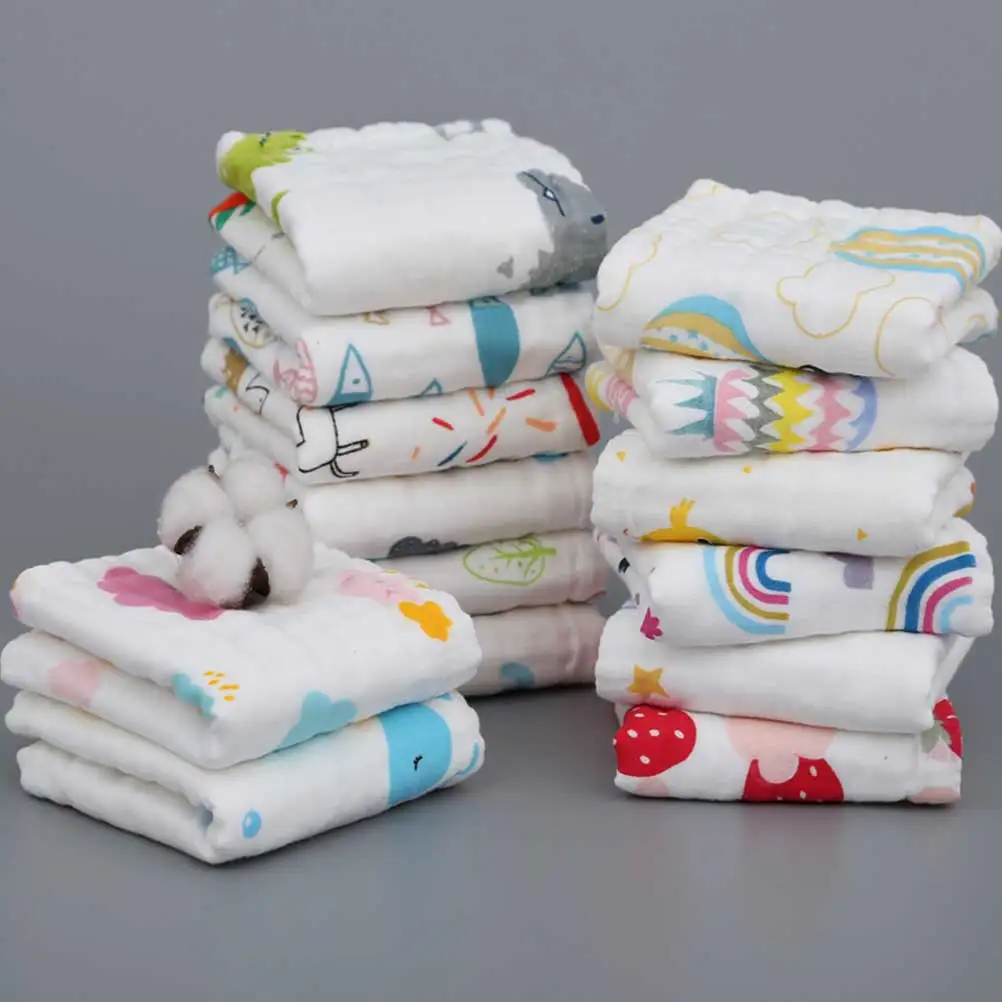 

2pcs 25X50Cm Pure Cotton Baby Towel Kids Face Handkerchief Soft Skin Friendly Small Towel Drool Pinafore Teething Protection Red