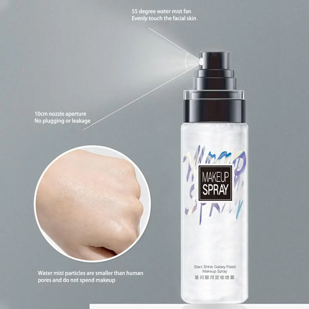 100ml Stars Shine Galaxy Makeup Setting Spray Moisturizing Fixer Facial Control Cosmetics Make Oil Up Long Lasting Foundati H0Y4