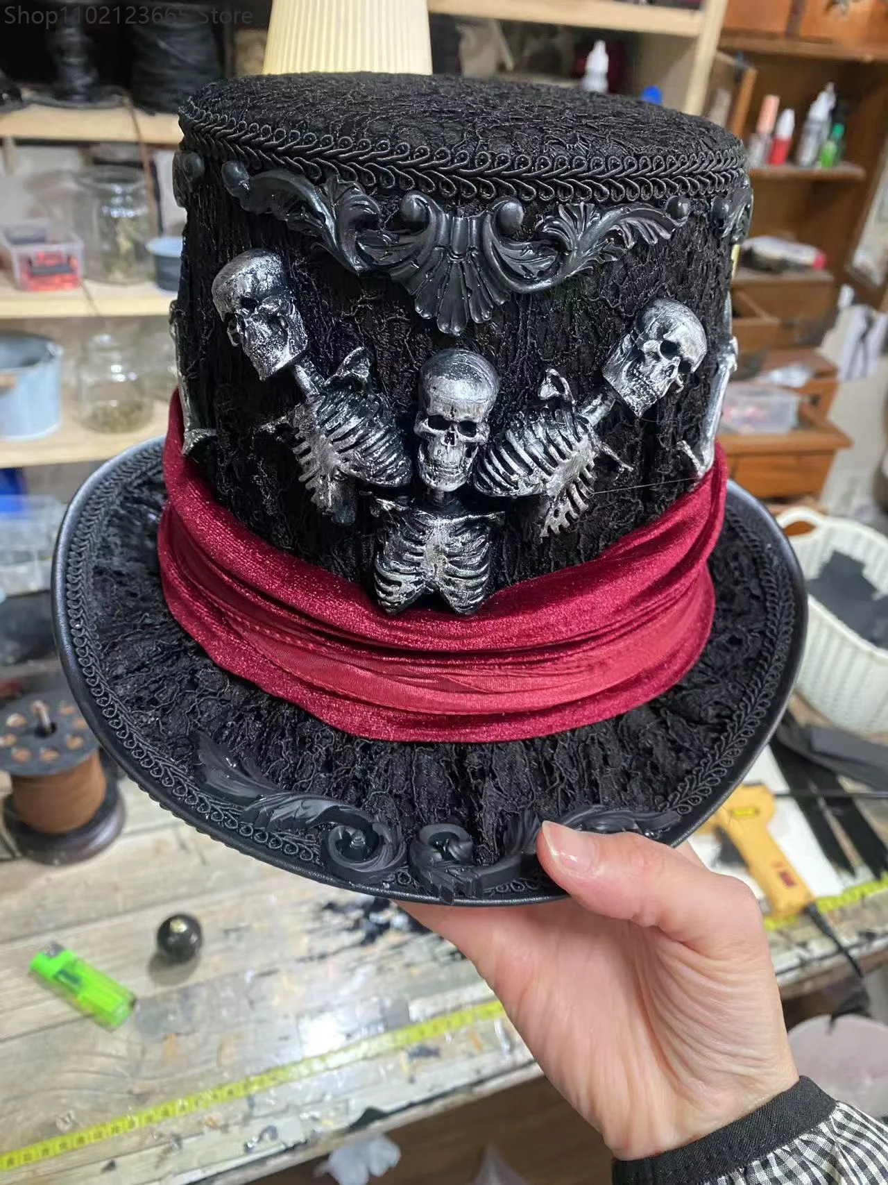 Y2K Pirate Circus The Mad Hatter Steam Retro Stage Magic Top Hat Halloween Cosplay Skull Clothing Accessories Headwear 2026