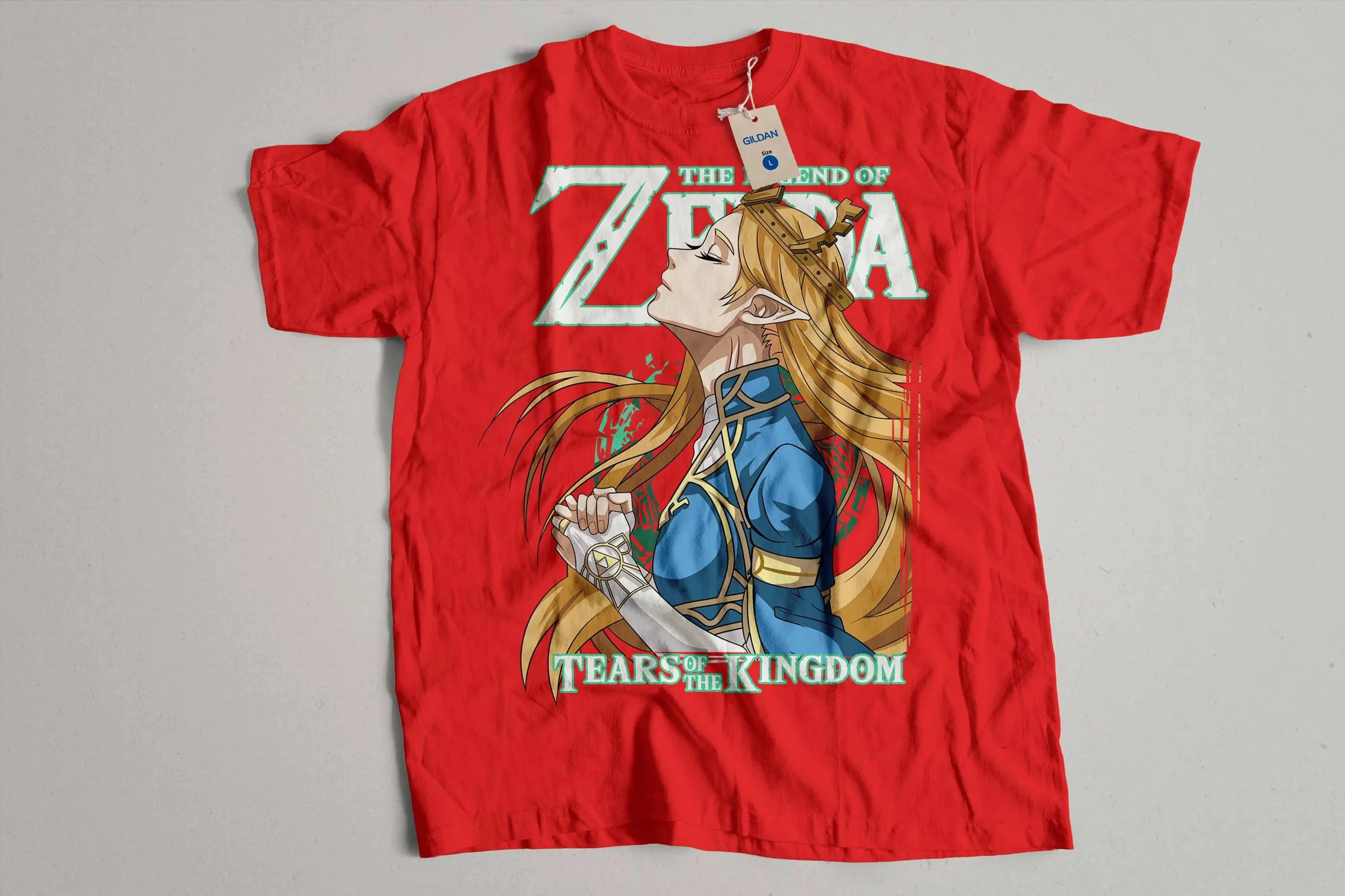 2926 The Legend of Zelda Silhouette T-shirt Japanese Text Triforce Graphic Tee Men Women Vintage Game Art Short Sleeve