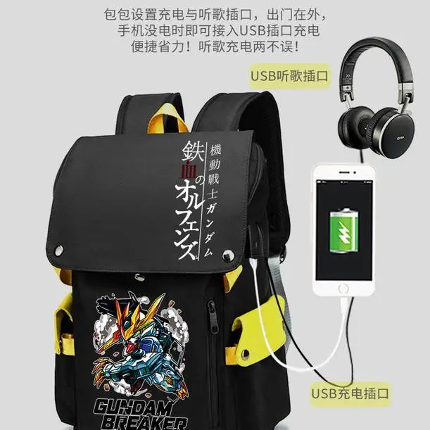 Gundam Joint 2021 New Large-capacity Backpack Gaoda Schoolbag Mobile Suit Computer Bag Anime Cartoon School Bag Mochila