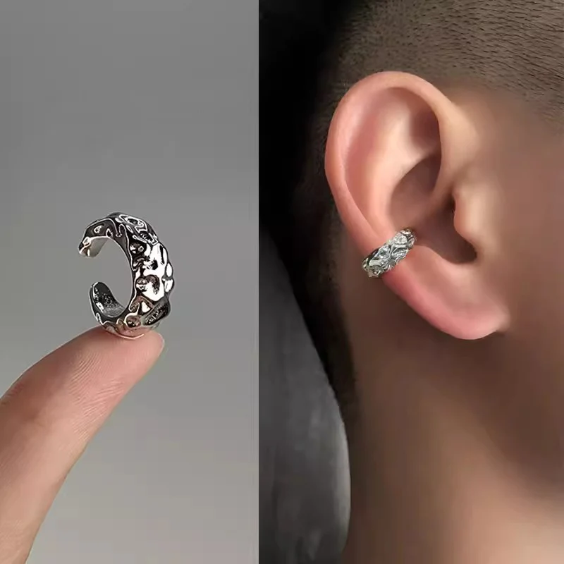 Men‘s Hip Hop Style Ear Clip Irregular Personality Earrings For Male Female Ear Bone Clip Without Ear Hole KOFSAC