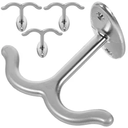 4 Pcs European Style Ceiling Double Claw Hook Black Purse under Shelf Hooks Zinc Alloy Coat