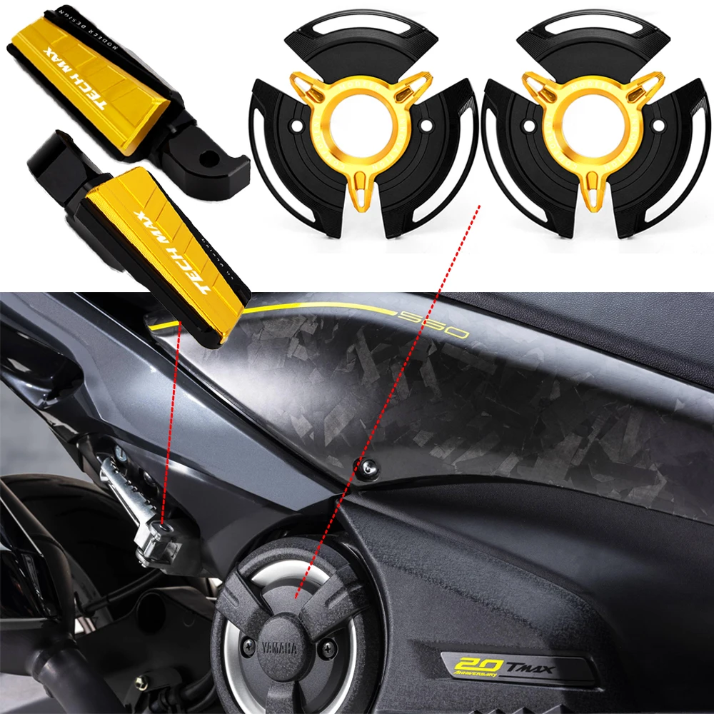 Moto Paratelaio Protezione TMAX560 Motore Statore Copertura Della Protezione Poggiapiedi Pioli Per Yamaha TMAX 560 TECHMAX T-max560 Tech Max