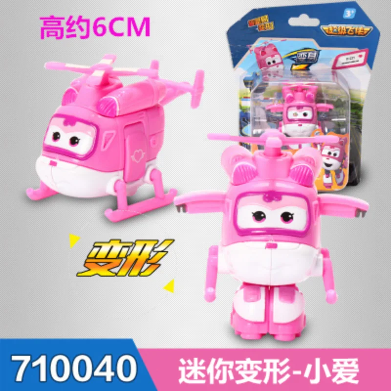 Auldey oficial Super Wings Mini Jett Donnie Dizzy Robot transformador vehículo de juguete tamaño pequeño modelo de figura de acción para niños