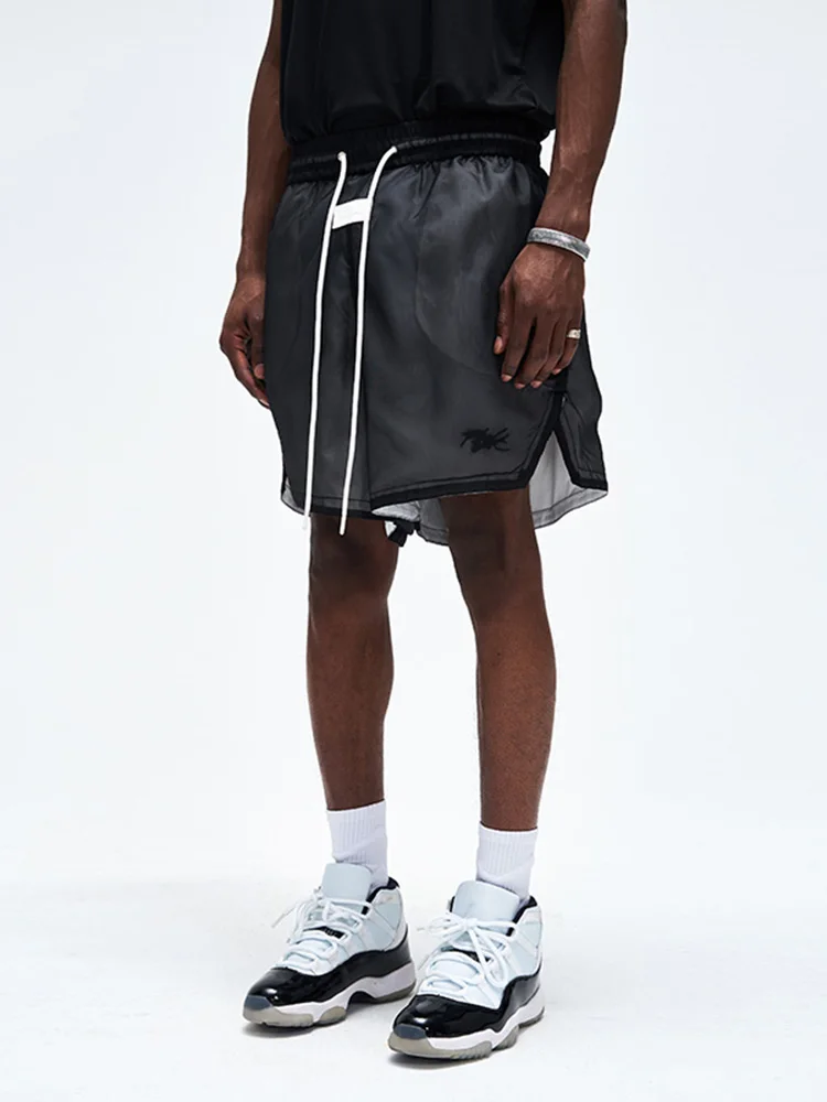 FOAG American mesh casual loose four or five-point knee-length sweatpants summer drawstring fake two basketball shorts