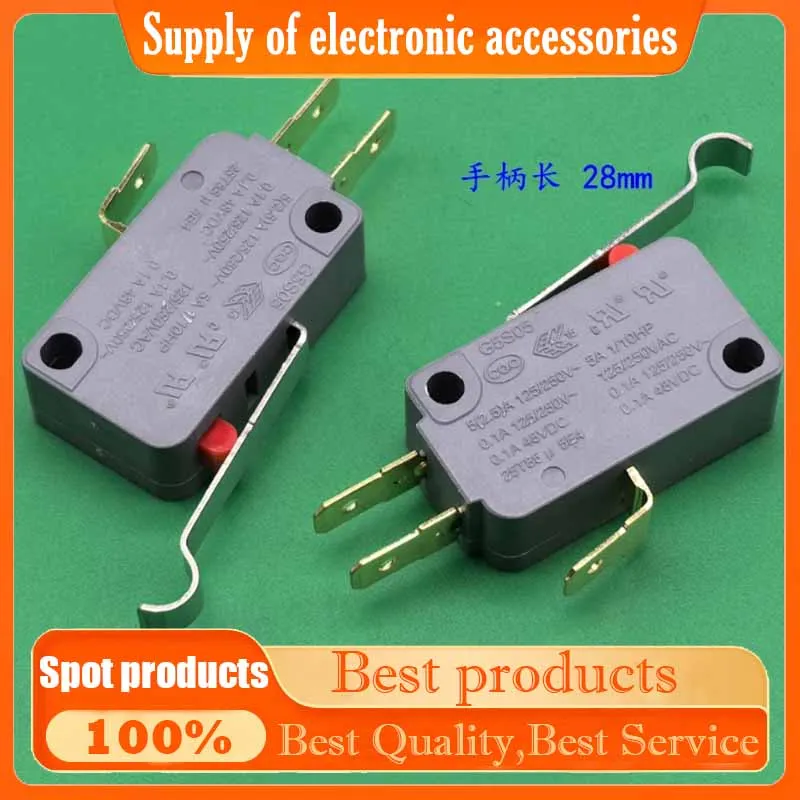 G5S05-5-025, световая сила: 25 грамм, с изогнутой ручкой: 28мм, микропереключатель, 3-контактный ограничитель хода: 5А, 250В