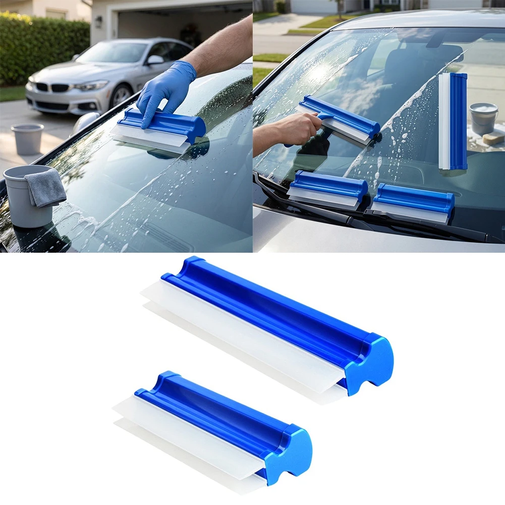  4PCS Car Wiper Fouble Row Silicone Scraper Tool For Car Cleaning Trucks, SUVs, For Rvs 20CM/30CM Blue Silicone Material
