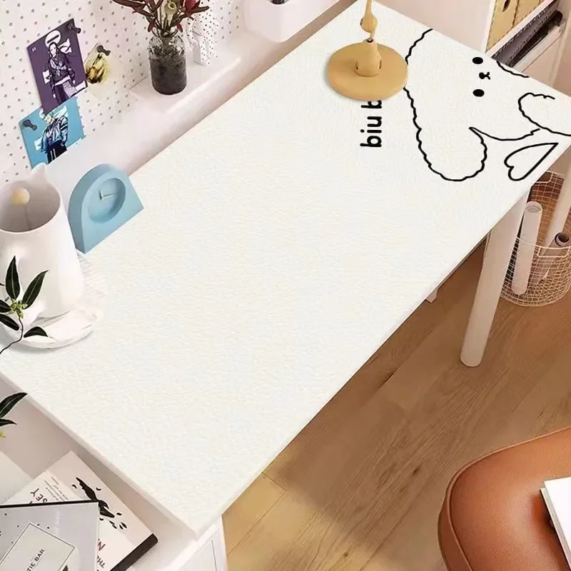 Cute Kitten Puppy Rabbit Bear Pu Leather Mousepad Office Desk Mat Mouse Pad Computer Speed Type Carpet Mat Player Laptop