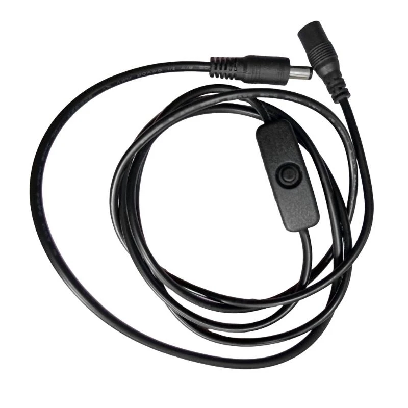 كابل تمديد الطاقة 5.5mmx2.1mm مع مفاتيح لجهاز التوجيه LED لإضاءة