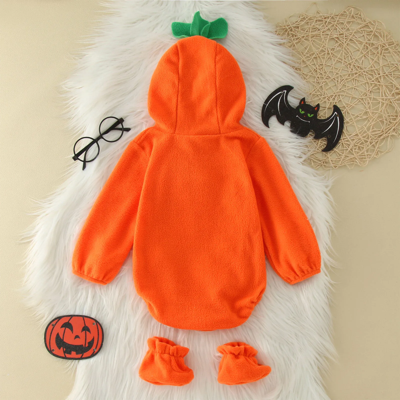 Halloween Baby Party Cosplay dynia ciepła miękka bawełniana odzież kostium na Halloween dla niemowląt chłopcy dziewczęta kombinezon bez rękawów z