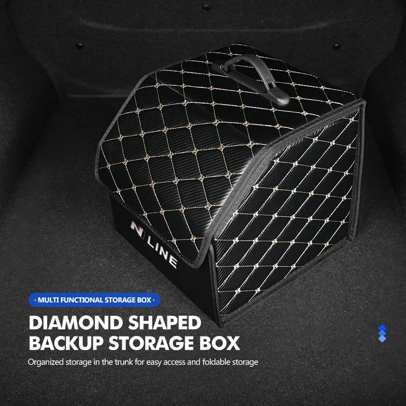 For Hyundai Car Trunk Storage Box Large Capacity Organizer Bag Tool Accessories Sonata i30 i20 Tucson Elantra Kona N Line view 2