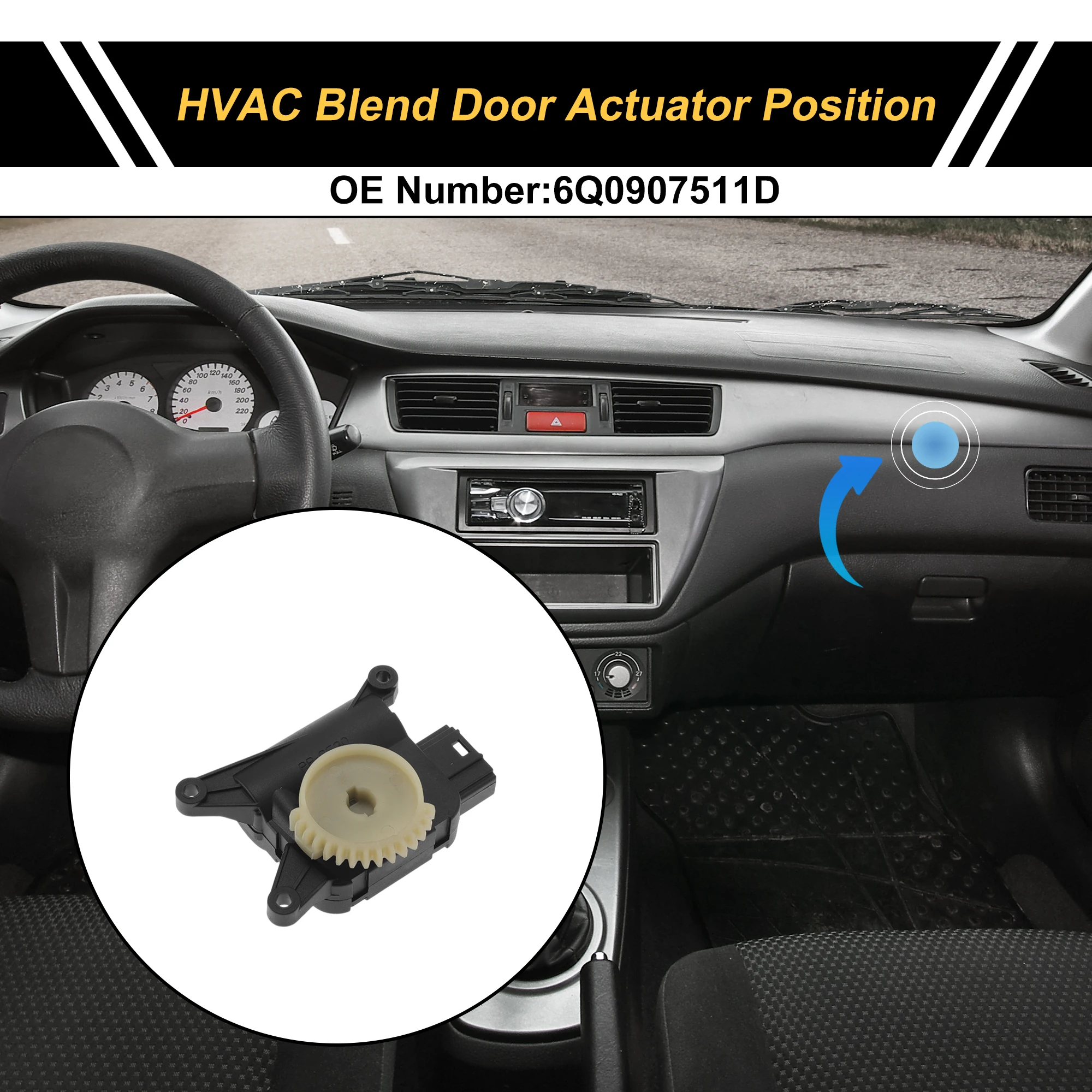 

UXCELL HVAC Heater Blend Door Actuator for Volkswagen Polo 2007-2012 No.6Q0907511D