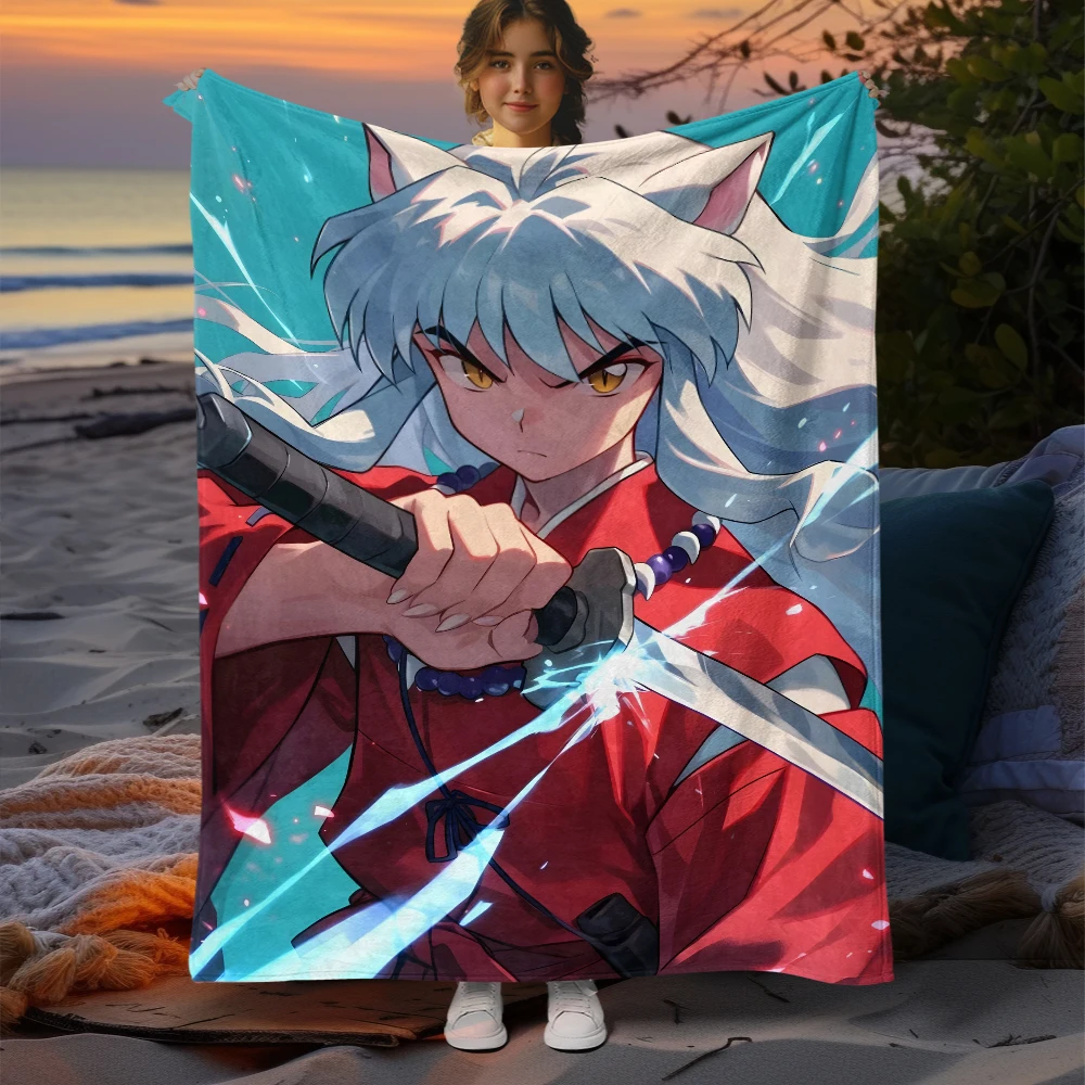 Inuyasha Cartoon Blanket. Seasonal blankets. Used for sofas, beds, living rooms, travel picnics, comic blankets,