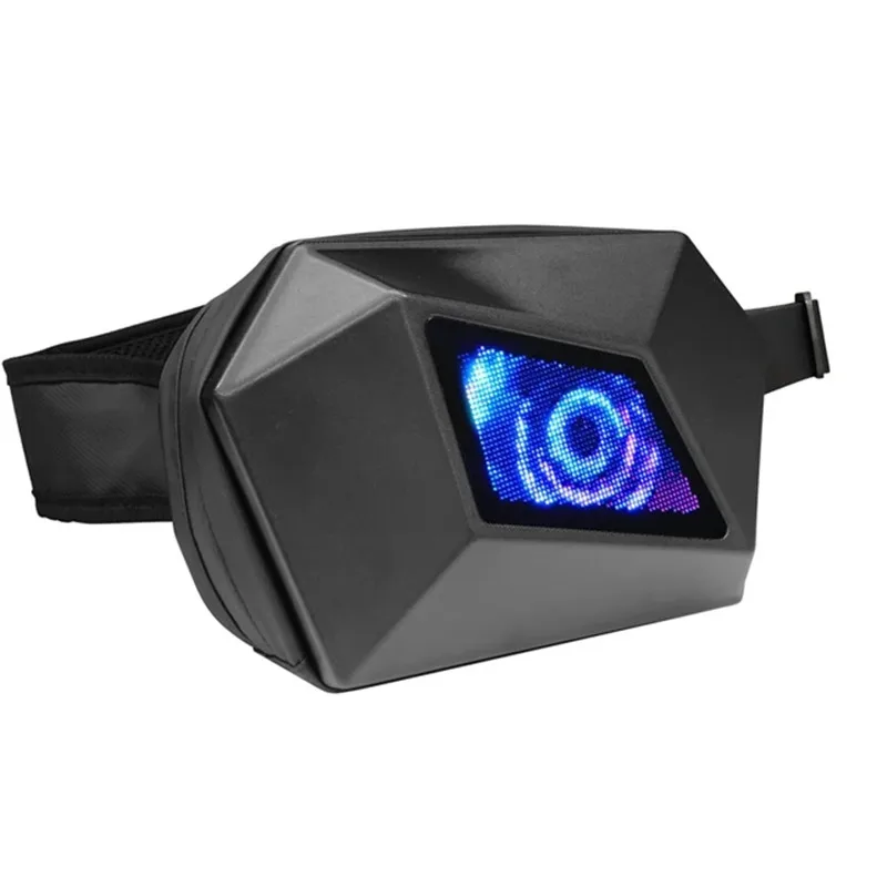 Borsa da motociclista a tracolla a LED Borsa luminosa impermeabile Borsa a tracolla inclinata da spalla per moto Bluetooth Borsa rigida da moto Graffiti