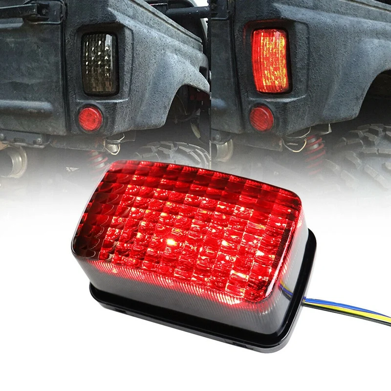 ATV Rear Light LED Smoke Lens Tail Brake Light For Yamaha Viking Bruin Wolverine 660 450 350 400